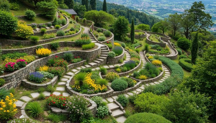 gartenideen hanglage