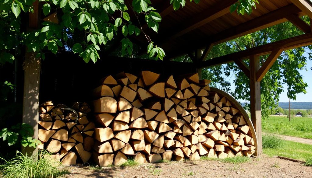 Trockenes Brennholz richtig lagern