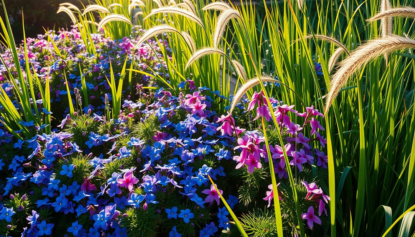 gartenideen hortensien und gräser kombinieren