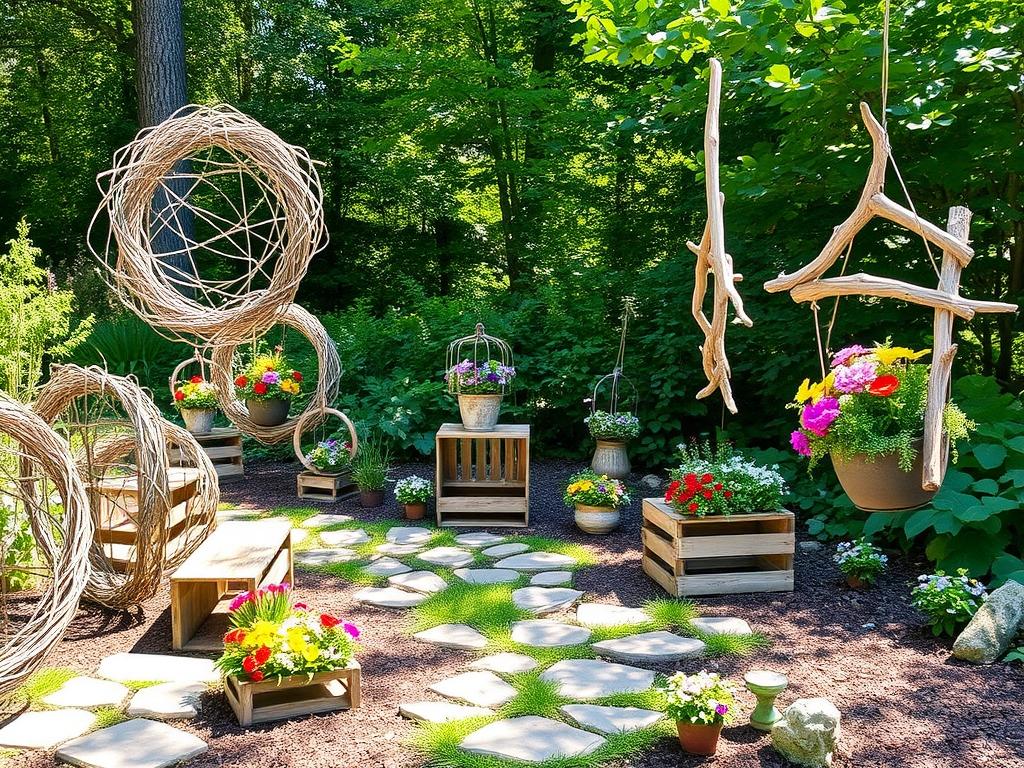 Günstige Gartendekoration mit Naturmaterialien