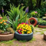 gartenideen autoreifen bepflanzen