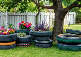 gartenideen mit autoreifen