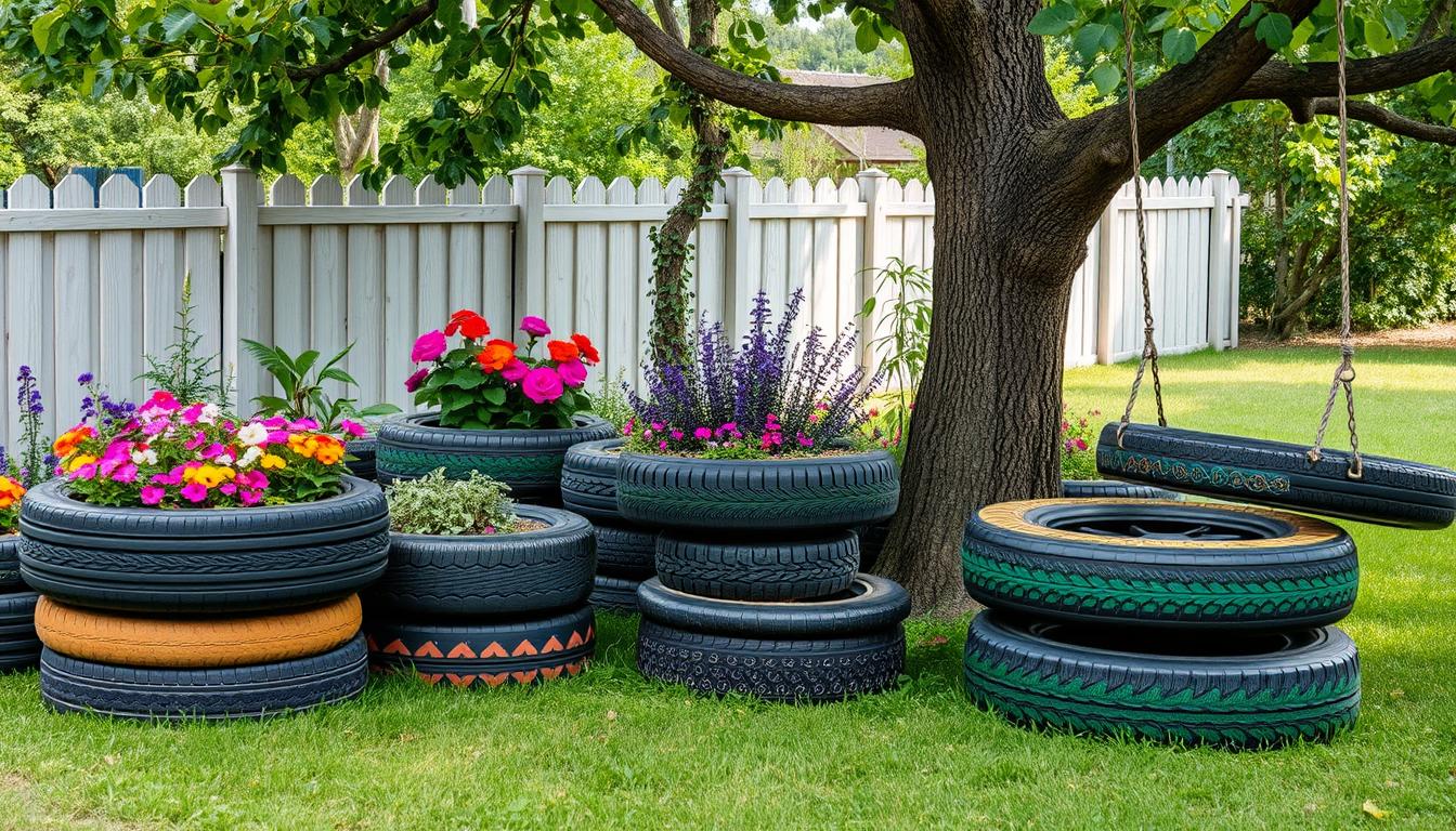 gartenideen mit autoreifen