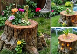 gartenideen baumstamm