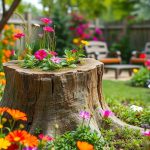 gartenideen baumstumpf