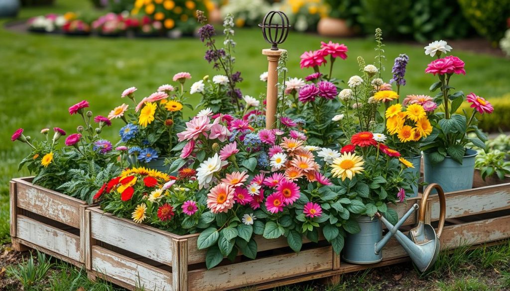 shabby chic blumenbeet