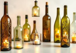Leere Weinflaschen kreativ als Lampen oder Lichterdekoration nutzen
